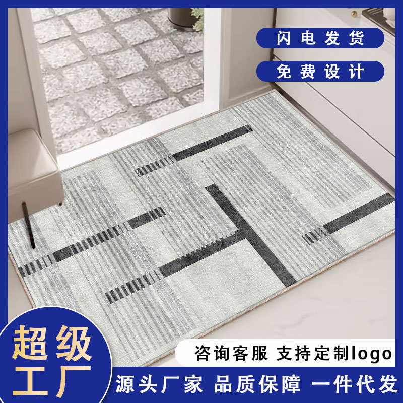 Modern minimalist bathroom crystal velvet suction carpet water bathroom bedroom door carpet door mat door non-slip mat Modern minimalist bathroom crystal velvet suction carpet water bathroom bedroom door carpet door mat door non-slip mat
