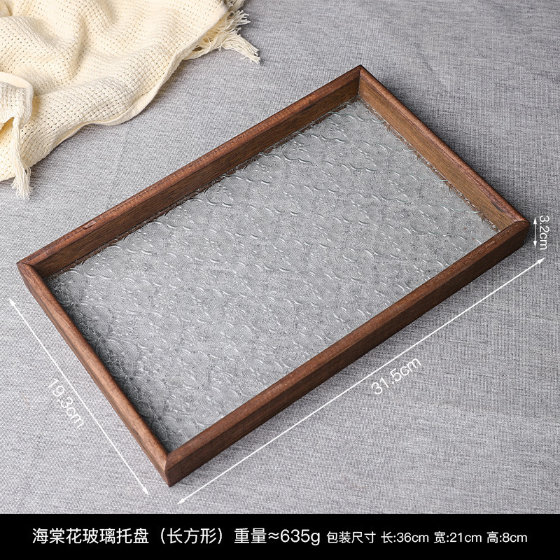 ヨーロッパのレトロな木製ベゴニアの花ガラス収納ボックス装飾品デスクトップ整理フリップ木箱化粧テーブル装飾ボックス|undefined