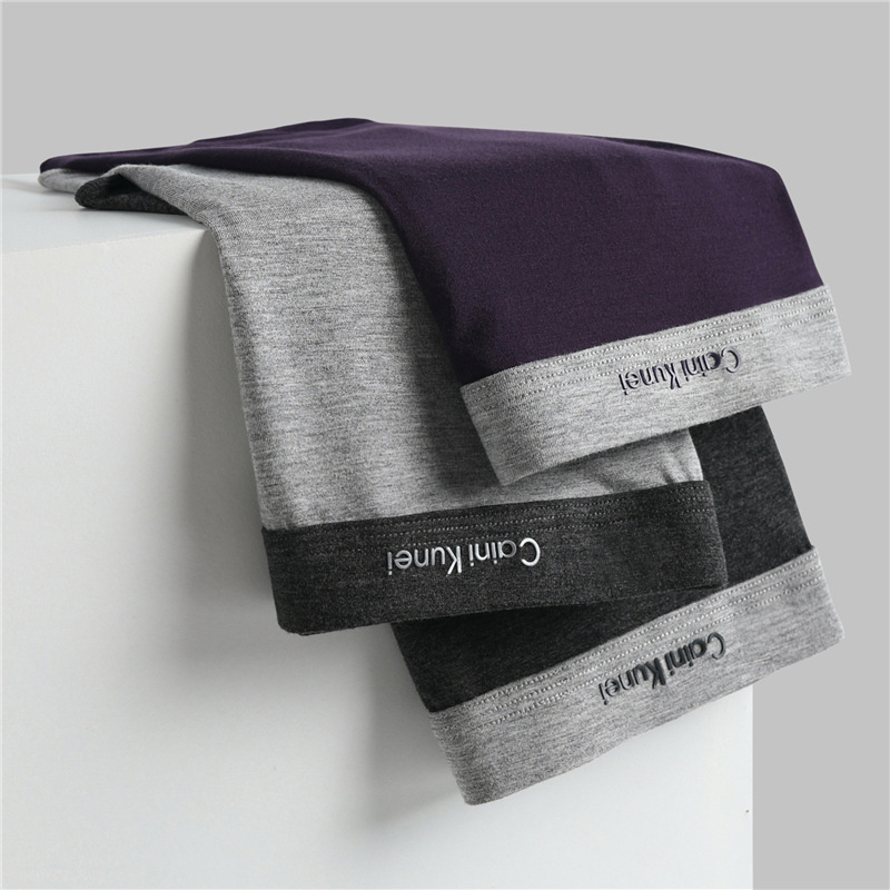 Men's Sports Modal Boxer Briefs Printed Letter High Elastic Pants Graphene Antibacterial Crotch Boxer Shorts Head