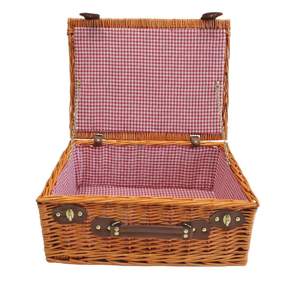 Spot de fábrica cesta portátil de mimbre cesta de regalo cesta de almacenamiento retro de estilo pastoral cesta de frutas de ratán hecho a mano cesta de picnic