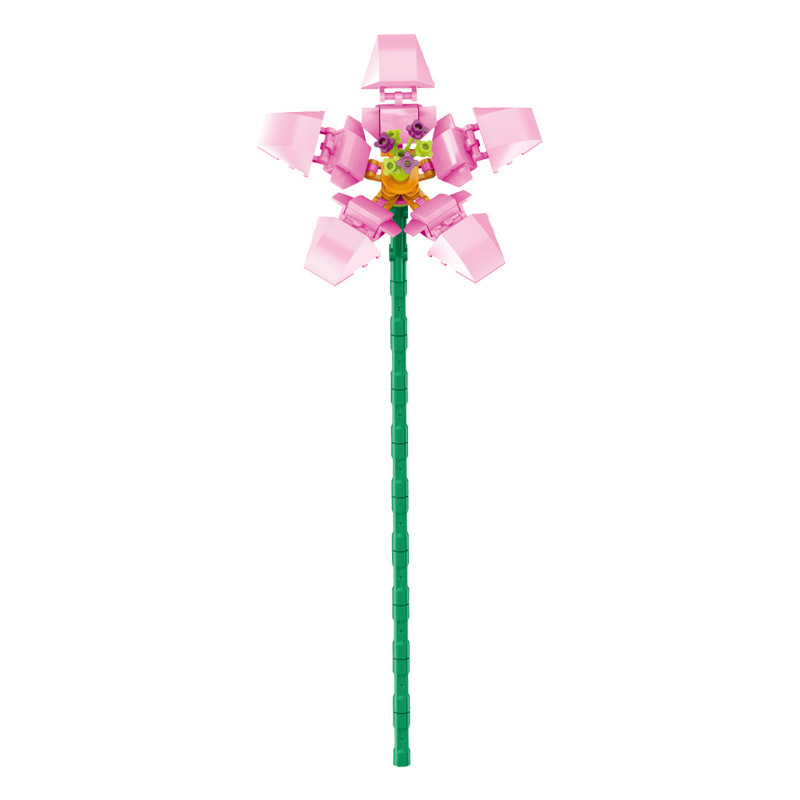 钻马积木花永生花束抱抱桶仿真花小颗粒积木DIY玩具七夕女生礼物|undefined