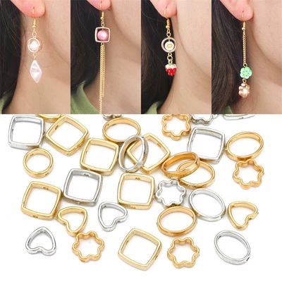 50 Plastic Cut Out Shaped Spacer Beads and Round Bead Accessories Handmade DIY Homemade Bracelet Necklace Tassel Earrings Material