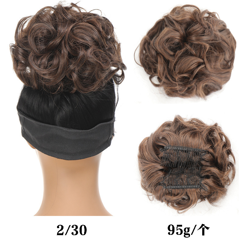 Coletero Postizo de Cabello Rizado de Fibra de Alta Temperatura con Aspecto Natural para Mujeres image 24