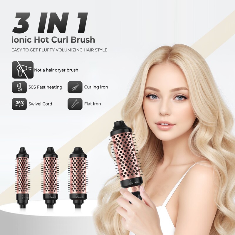 国境を越えた赤外線電気ヘアカーリングコーム多機能家庭用スリーインワンヘアチェンジヘアカーリングコームカーリングとストレート両用ヘアストレートコーム|undefined