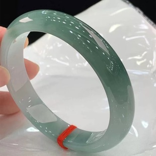 Myanmar Jadeite Ice Type Oil Green Mountain Water Floating Flower Full Circle Bracelet Jadeite Old Pit Female Jadeite Treated Green Clear Water Bracelet