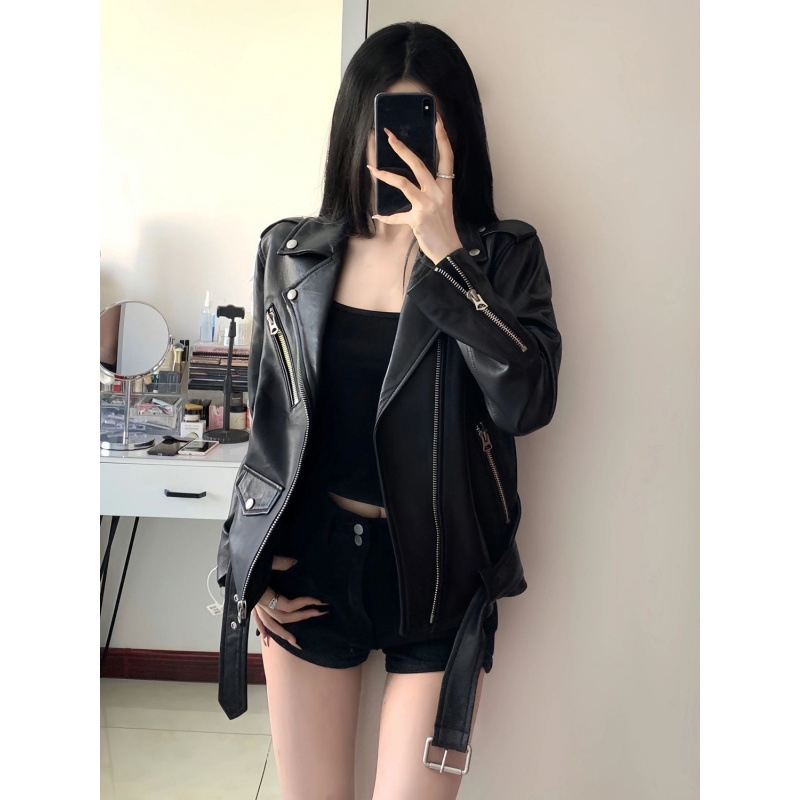皮衣外套女2025春季新款大码胖mm宽松百搭休闲夹克气质机车服上衣|undefined