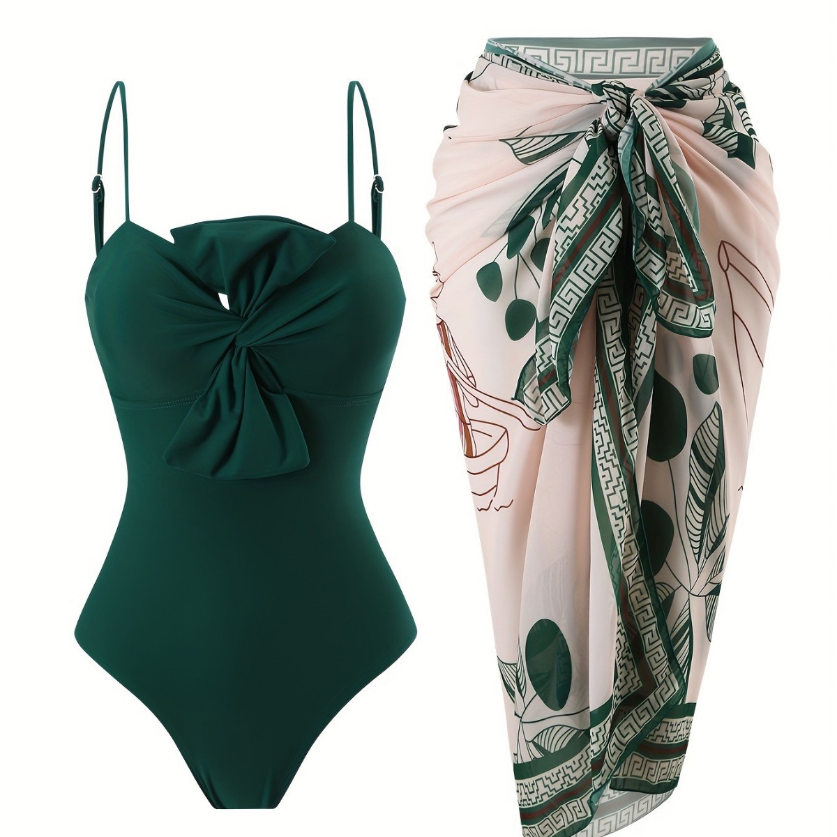 Maillot de bain une pièce style rétro français, jupe en mousseline, robe de plage, collection européenne et américaine pour femmes, nouveauté 2026_voghion.com