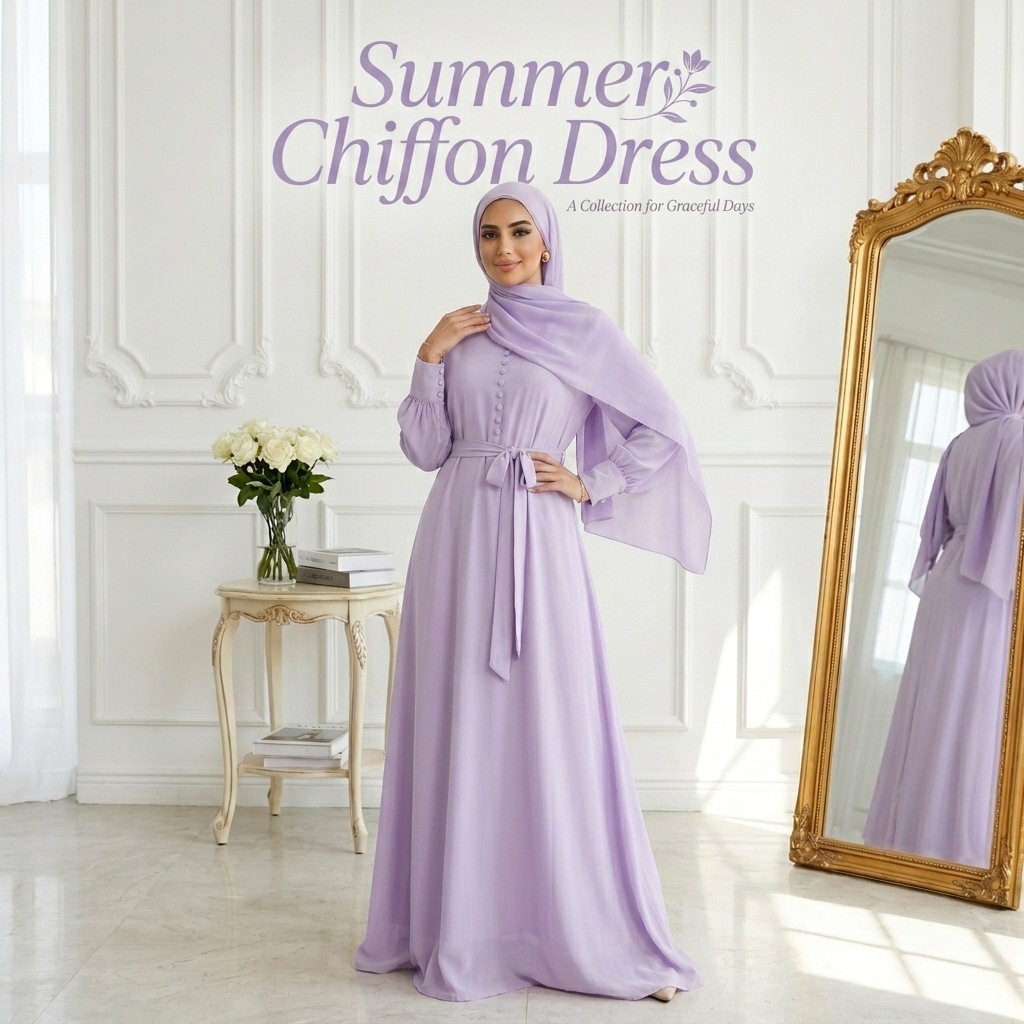 Loriya Elegant Waist-Cinching Dress, Graceful Chiffon Long Dress LR458