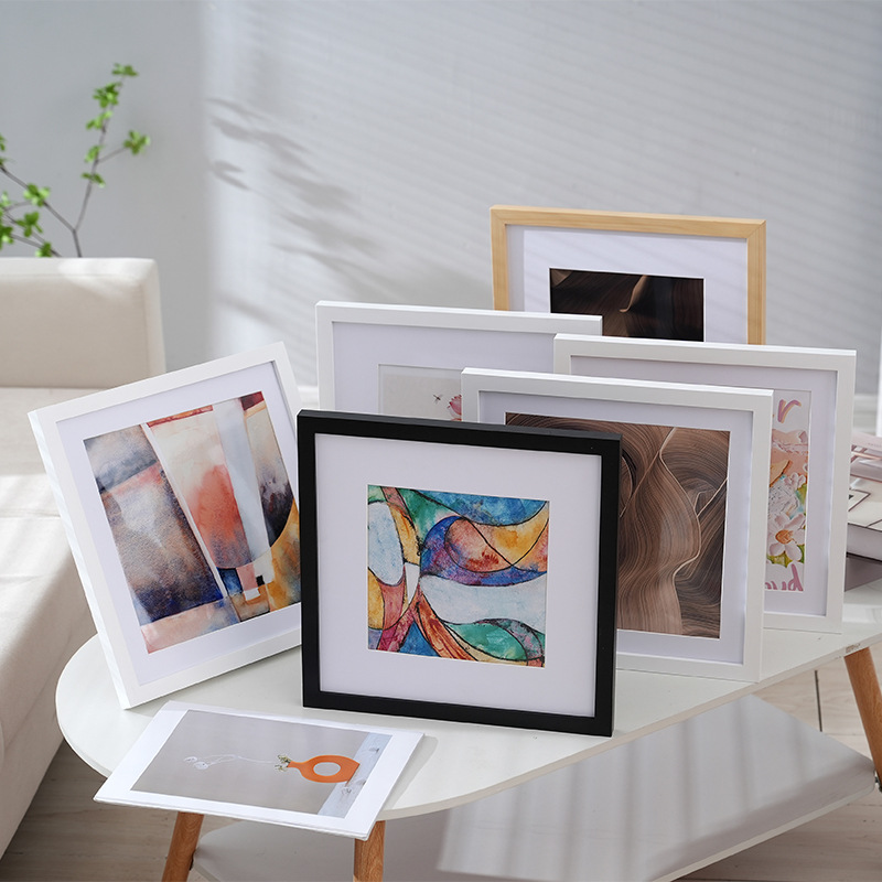 Wooden photo frame solid wood square photo studio wall setting table 33 35 3840 4550 6067 inch photo frame