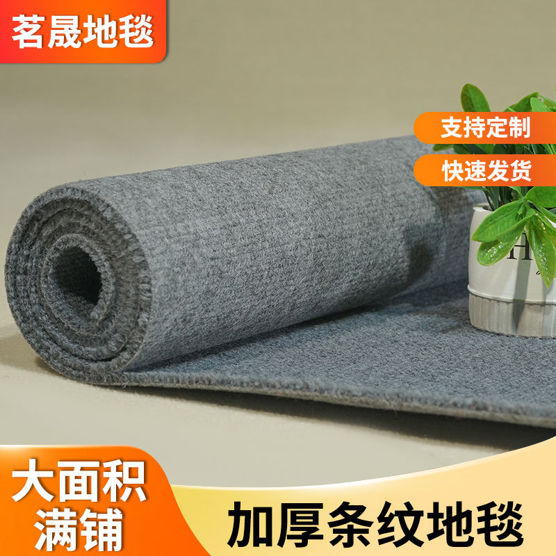 地毯大面积全铺客厅卧室耐脏易打理商用办公室摄影棚加厚条纹地毯