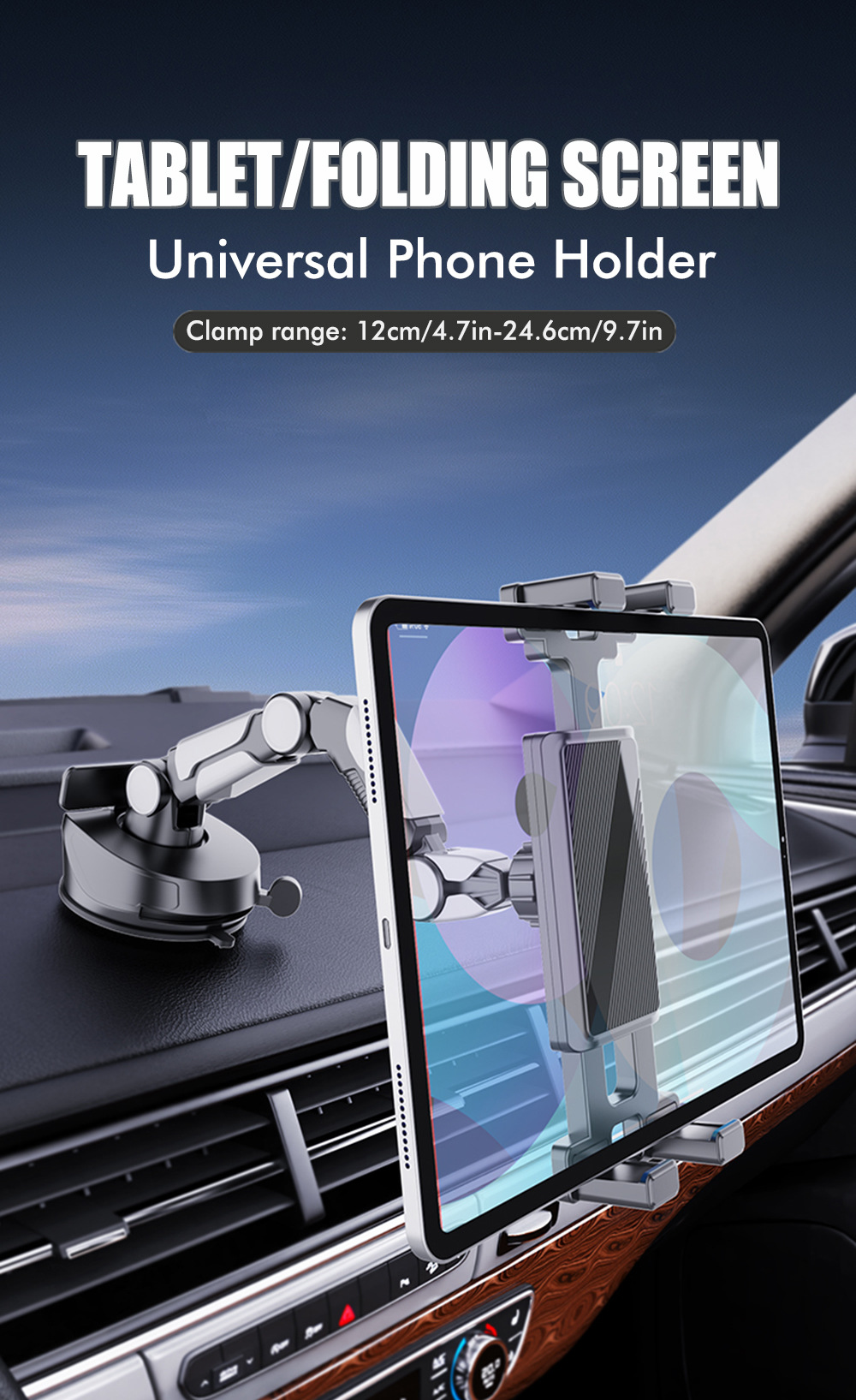 Suction Cup Car Phone Tablet Holder for Truck Dashboard