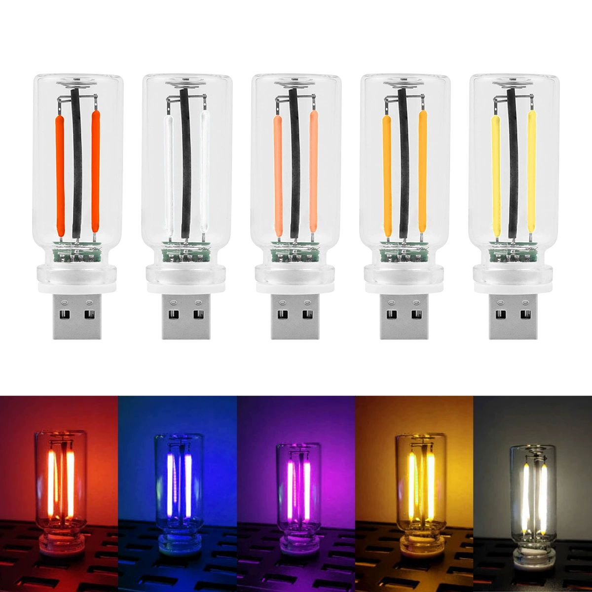 Многофункциональный USB-ночник: керамическая светодиодная лампа-бутылка для создания атмосферы в автомобиле, романтический мини-светильник для различных сценариев использования