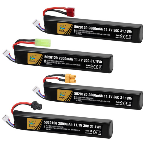 Wholesale 11.1V 2800mAh lithium battery 30C high rate 5020120 soft elastic gun stock core battery pack
