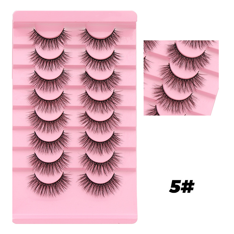 DINGSEN fuente transfronteriza fábrica pestañas falsas 8 pares de pestañas naturales gruesas de gran volumen LOGO