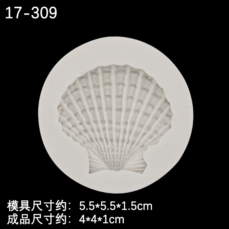 Marina pulpo Shell ritmo seco molde de silicona fondant DIY herramienta para hornear chocolate decoración la torta