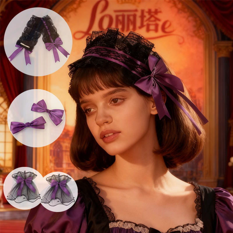 Ballet arco pequeño clip para el cabello de dopamina chica rosa clip para el cabello cinta atada clip lateral toque de cabello