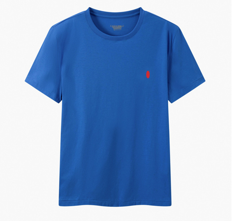 小馬標クロスボーダー夏男性丸首tシャツ半袖修身純綿刺繍r1上着カジュアル百合純綿|undefined