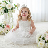 Наряд маленькой принцессы, свадебное платье для девочек для раннего возраста, юбка-пачка, подарок на день рождения