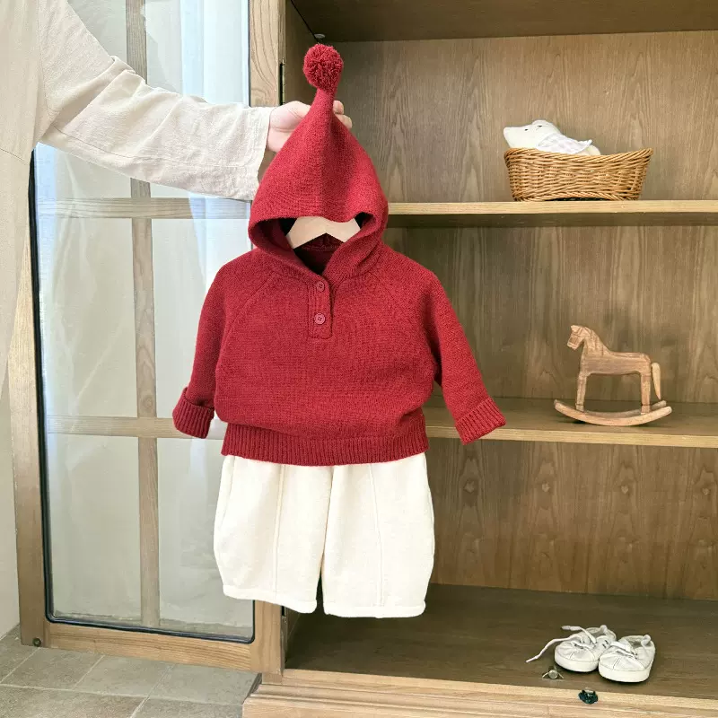 婴儿衣服毛衣秋冬宝宝套装深秋加厚冬季新款一岁男女婴幼儿两件套