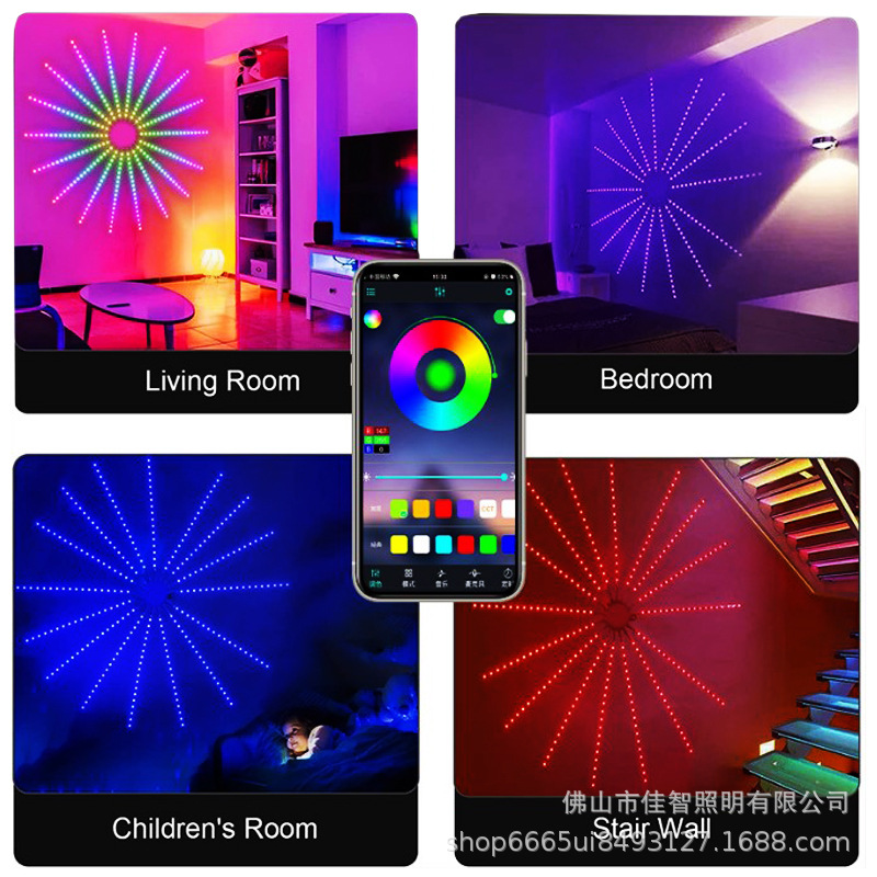 Lámpara de humo colorido LED Bluetooth música meteorito caballo carreras explosión estrellado cielo luz de color completo con lámpara de atmósfera de Navidad