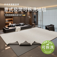 可拆洗意式极简地毯客厅轻奢高级感双层加厚卧室床边毯家用免打理
