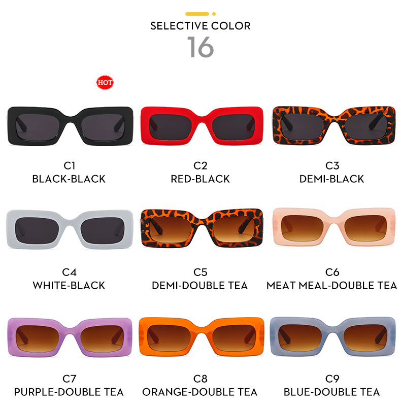 Unisex Lässig Einfarbig Ac Quadrat Vollbild Sonnenbrille display picture 3