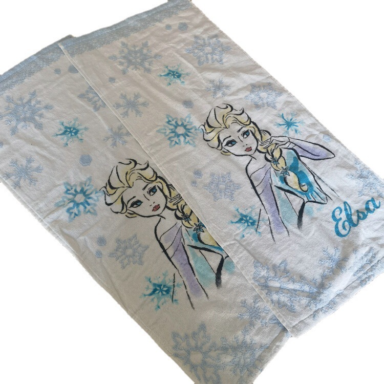 Exported to Japan Frozen Elsa Princess Jacquard Embossed Non-Twisted Cut Velvet Printed Towel Jacquard Soft Exported to Japan Frozen Elsa Princess Jacquard Embossed Non-Twisted Cut Velvet Printed Towel Jacquard Soft