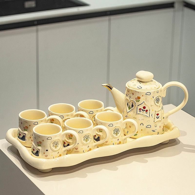 Креативный керамический водяной набор чайный набор свежий легкий чайник чайная чашка питьевая чашка
