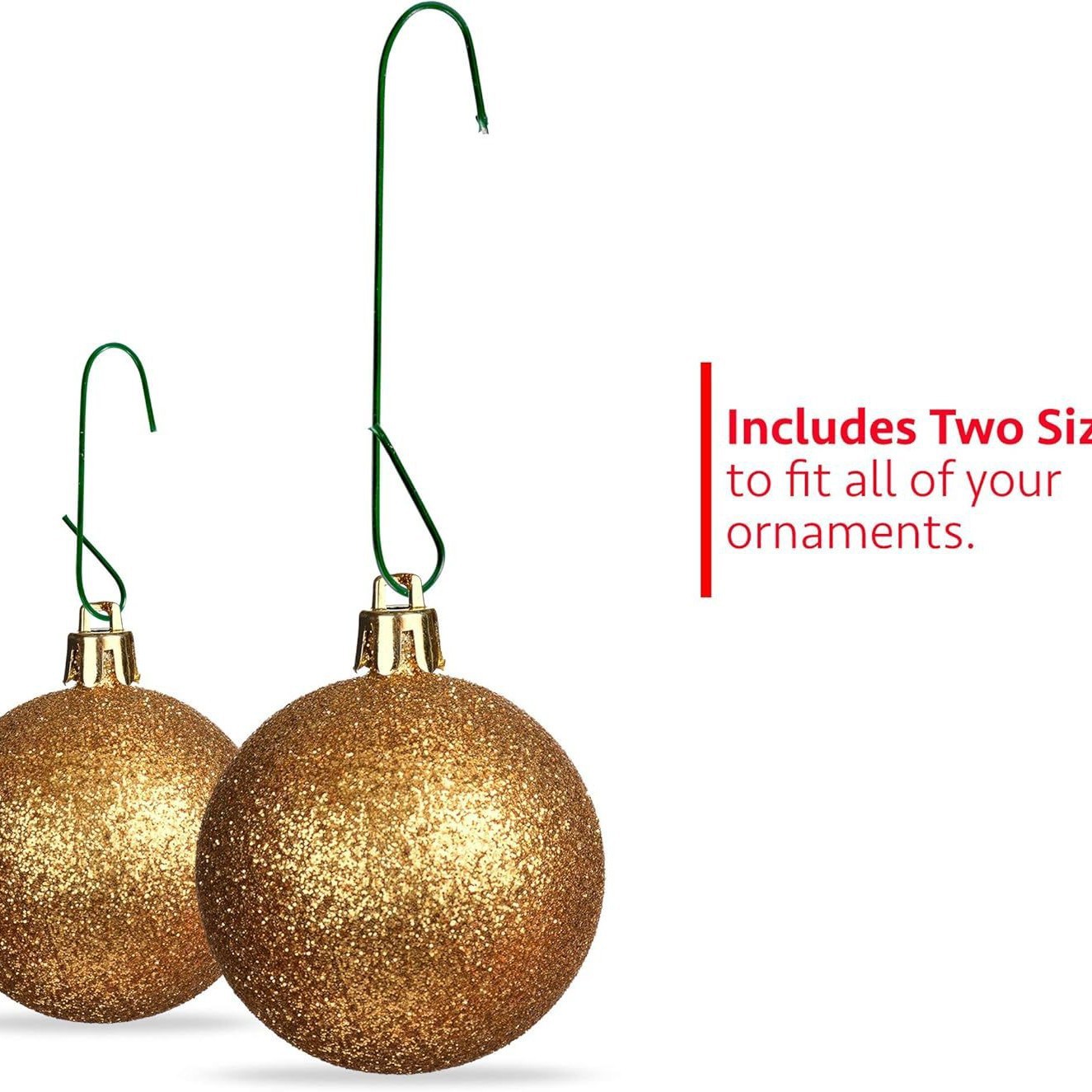 Amazon estilo caliente 300 piezas/caja decorativa bola de Navidad gancho decorativo verde árbol de Navidad decoración alambre de metal gancho decorativo