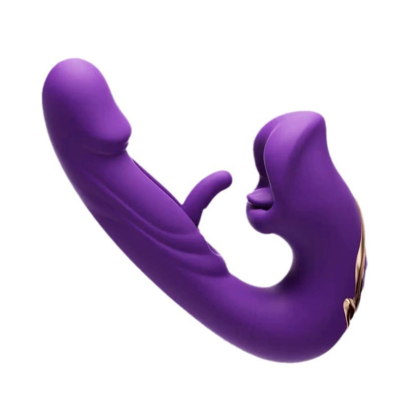 Силиконовый массажёр со спорожнением и вибрацией G-Spot, 7 режимов, аккумуляторный, фиолетовый/красный