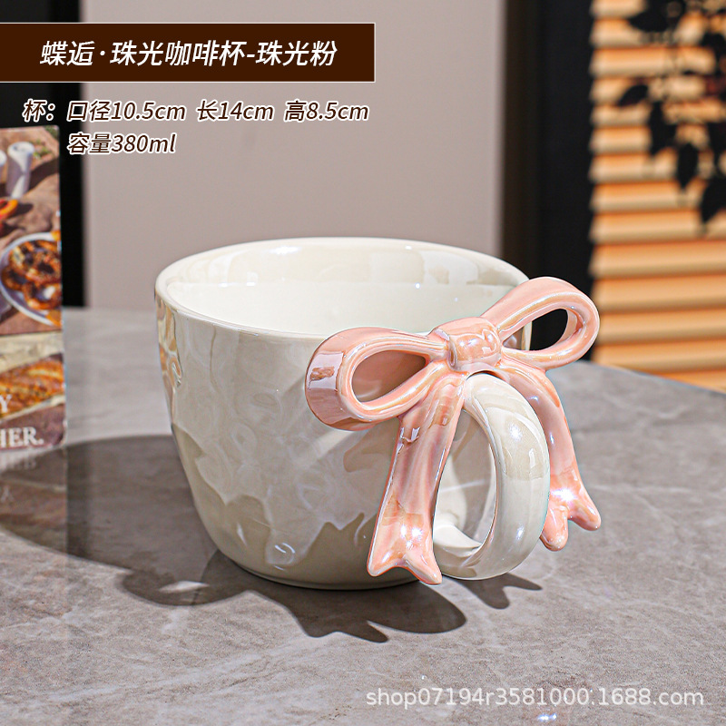 Taza de café de cerámica de cerámica pintada a mano, taza de cerámica de cerámica, taza de café, plato de taza de café, lujo ligero, conjunto de alta calidad, alto valor visual