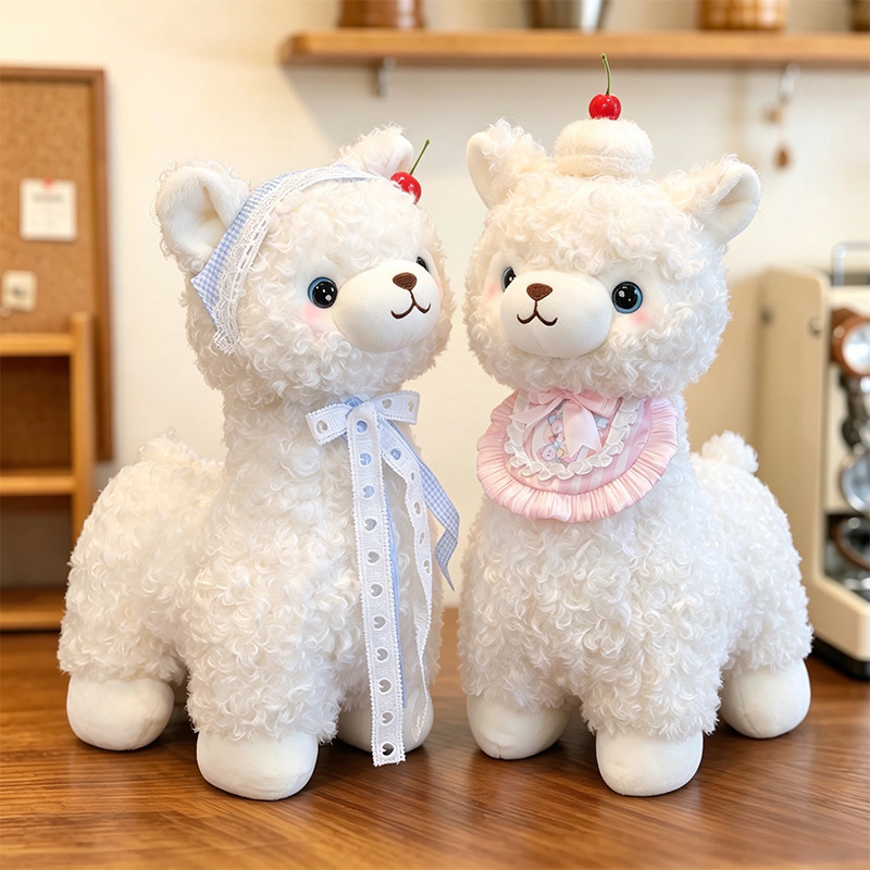 Wholesale of Cream-Colored Alpaca Plush Toys, Cute Loli Sheep Dolls, and Gift Pillows for Children Wholesale of Cream-Colored Alpaca Plush Toys, Cute Loli Sheep Dolls, and Gift Pillows for Children