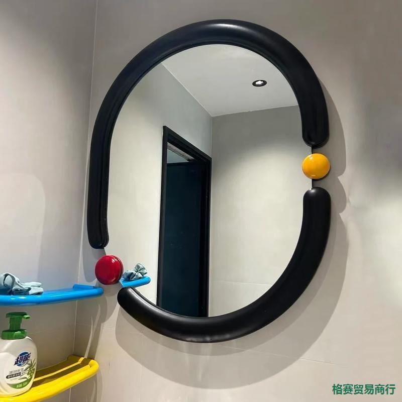 Bathroom Bathroom Mirror Asymmetrical Wall-Mounted Mirror American Creative Makeup Mirror European Style Home Vanity Mirror Wall-Mounted Mirror
