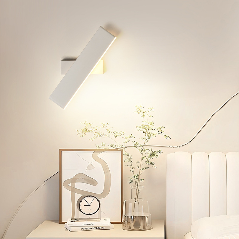 Gran vista jardín giratorio lámpara de pared de dormitorio moderna minimalista sala de estar lámparas de pared de fondo pasillo cabecera lámpara 473L