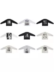 Erd Melancholic Wealthy Second-Generation Niche Trendy Brand Loose Casual Long-Sleeve Collection Foreign Trade Letter Graffiti Long-Sleeve T-Shirt