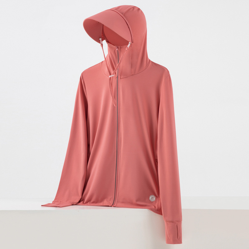 UPF50 + tecnología de protección solar delgada ropa de piel transpirable para hombres y mujeres deportivos al aire libre chaqueta de pareja encapuchada para hombres