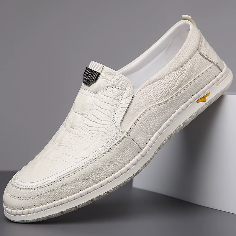 2024 весна и осень новые мужские ручные линии повседневные кожаные туфли мужские крокодил кожаные туфли среднего возраста папы мужские 5587