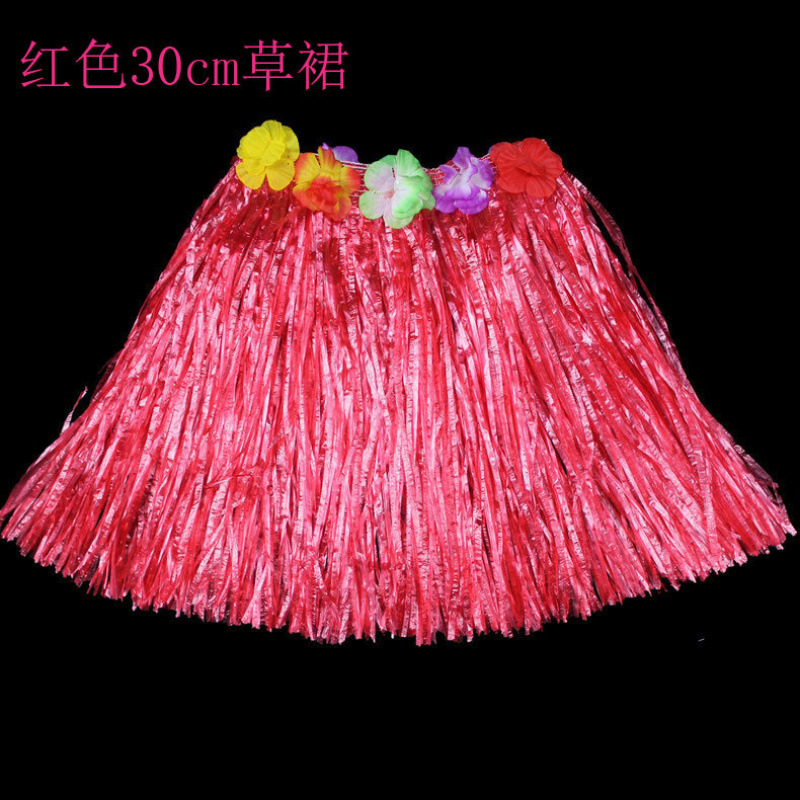Halloween 30cm de longitud hula disfraz espectáculo de guirlandas hawaiano juego de falda de paja para niños