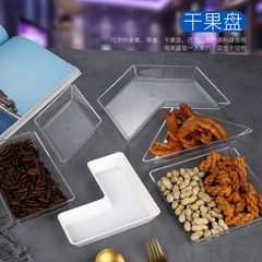 Bar KTV snack platter four or six square plates LED light-emitting large fruit plate electro-optic matching transparent fruit plate