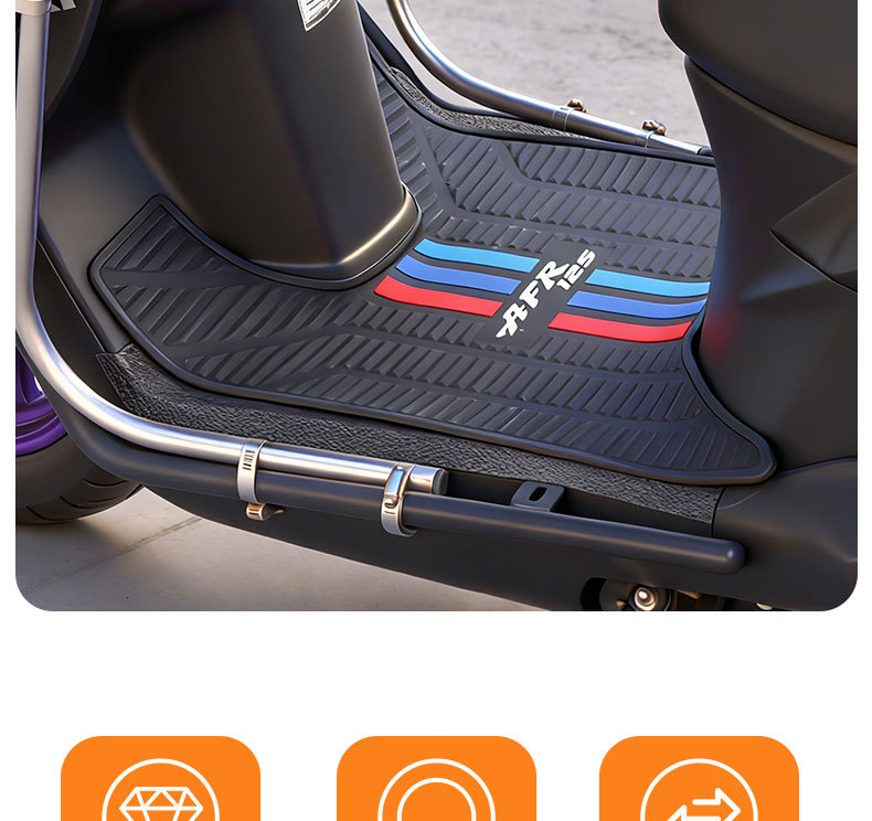 Suitable for Haojue AFR125, special vertical stripe rubber floor mats, thickened, waterproof, non-slip, modified accessories