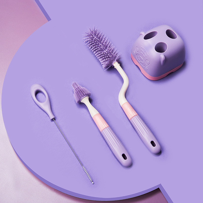 Cepillo de botella púrpura 4 piezas set ☆