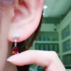 Ruby earrings, accessory, internet celebrity, diamond encrusted