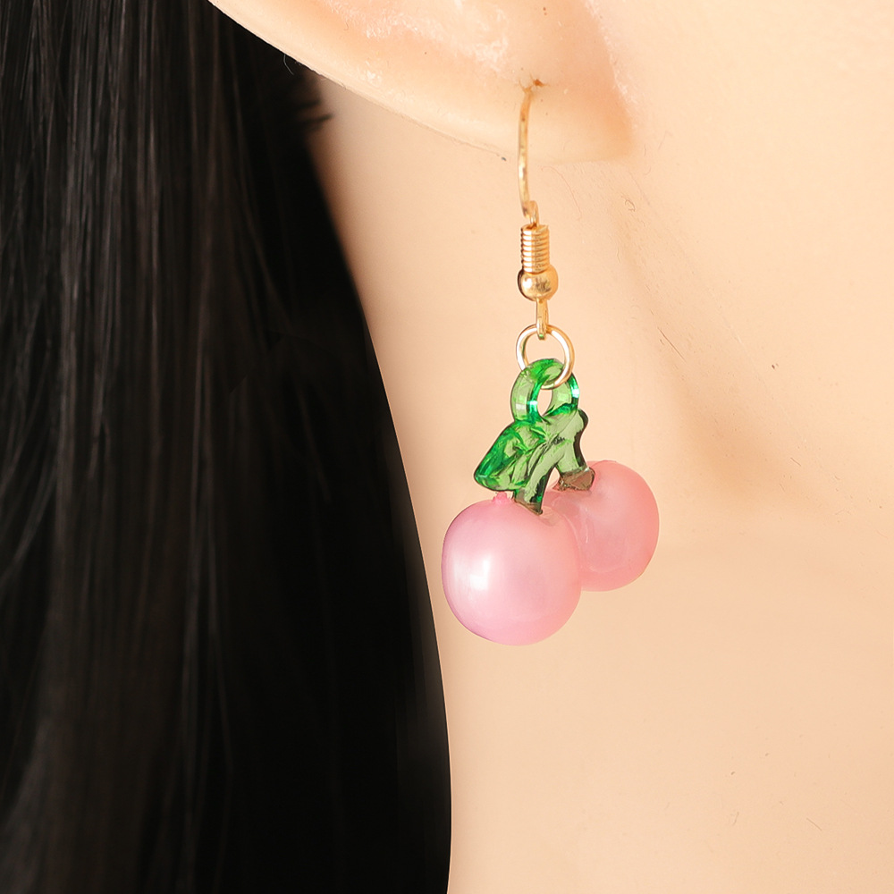 Korean Small Cherry Fruit Earrings Wholesale display picture 12