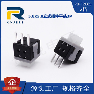 Self-Locking Non-Locking Button Switch Pb-12E65 Single Row Flat Head Three-Pin Key Switch 5.8*5.8mm