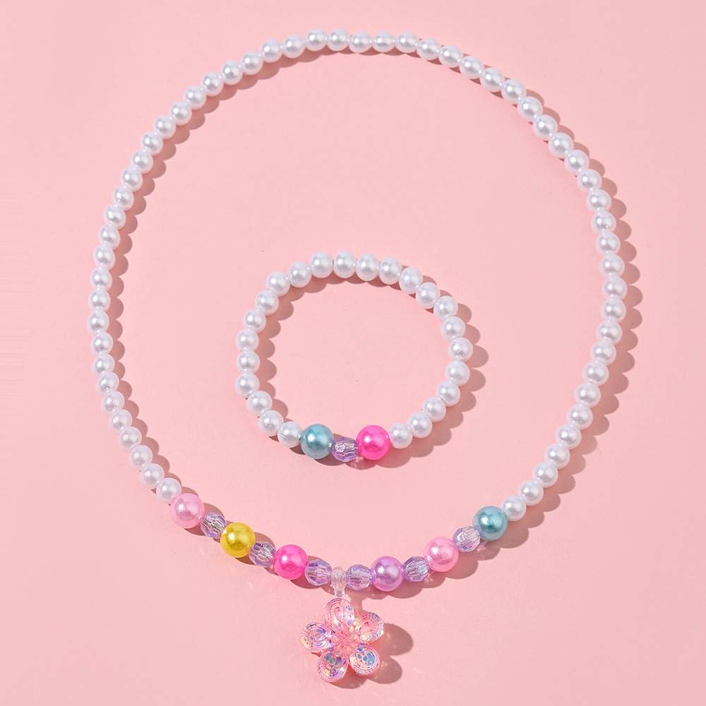 Sucré Fleur Plastique Fait Main Perles Artificielles Pendentif Bracelets display picture 1