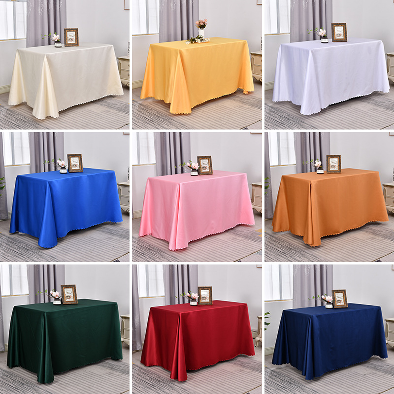 Hotel tablecloth solid satin double -sided satin thick square IBM…