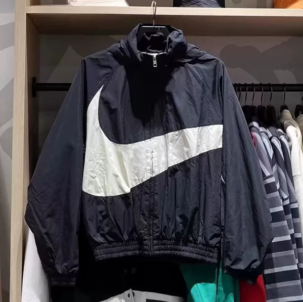 New style embroidered large hook logo sports casual stand-up collar loose windproof woven jacket for men and women couples