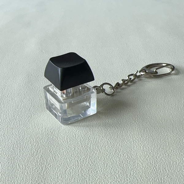 Cross-Border Single-Key Pc High-Transparency Stress Relief Button Novelty Wooden Fish Finger Decompression Button Venting Keychain