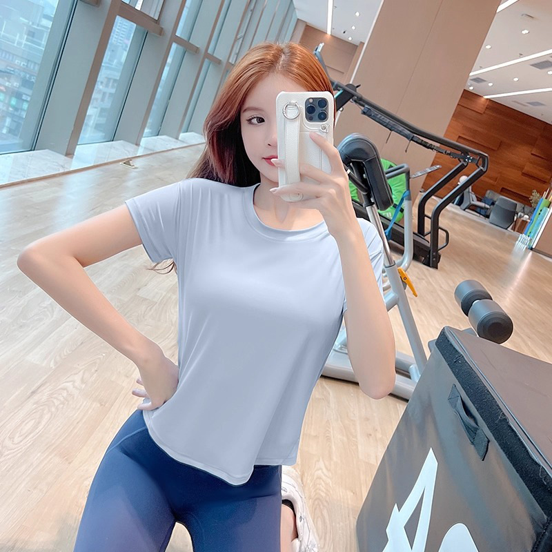 Camiseta de deporte elástica y transpirable para mujer_voghion.com