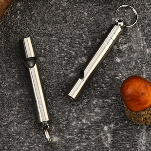 Factory Wholesale Stainless Steel Referee Whistle Outdoor Survival High Frequency Whistle Keychain Children's Life-Saving Whistle Pendant